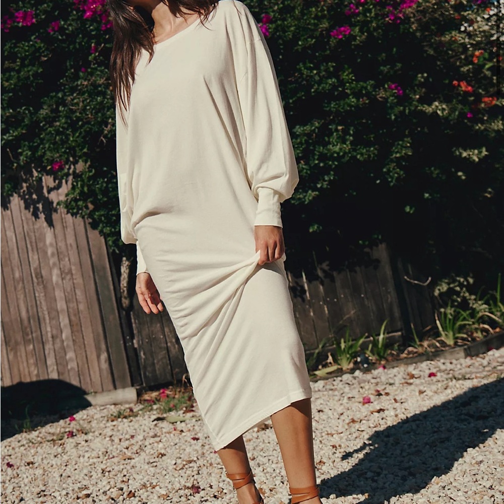 FP Beach Free People Lifestyle Maxi Dress Long Sleeve Sand Sable NWT Size XS - Picture 9 of 10